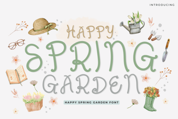Happy Spring Garden Font: A Handwritten Touch for Creative Projects
