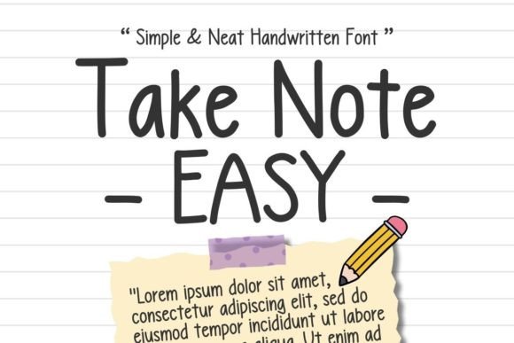 Take Note Easy Font: A Handwritten Touch for Digital Creativity